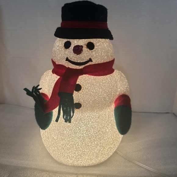 Light Up Snowman Melted Plastic Popcorn‎ Christmas Holiday Decoration - Picture 9 of 9